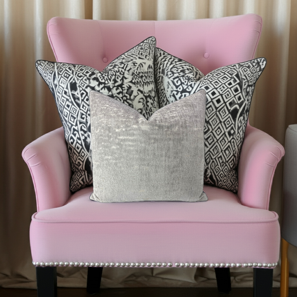 Kravet Couture Belgrave Velvet Throw Pillows in Cloud