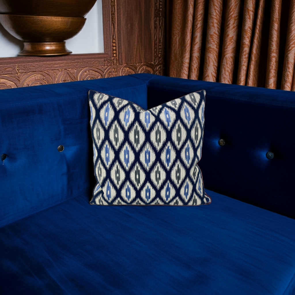 Thibaut Rajah Throw Pillows in Navy