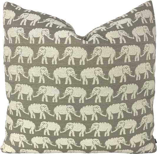 John Robshaw for Duralee Elephants Pillow in Sand