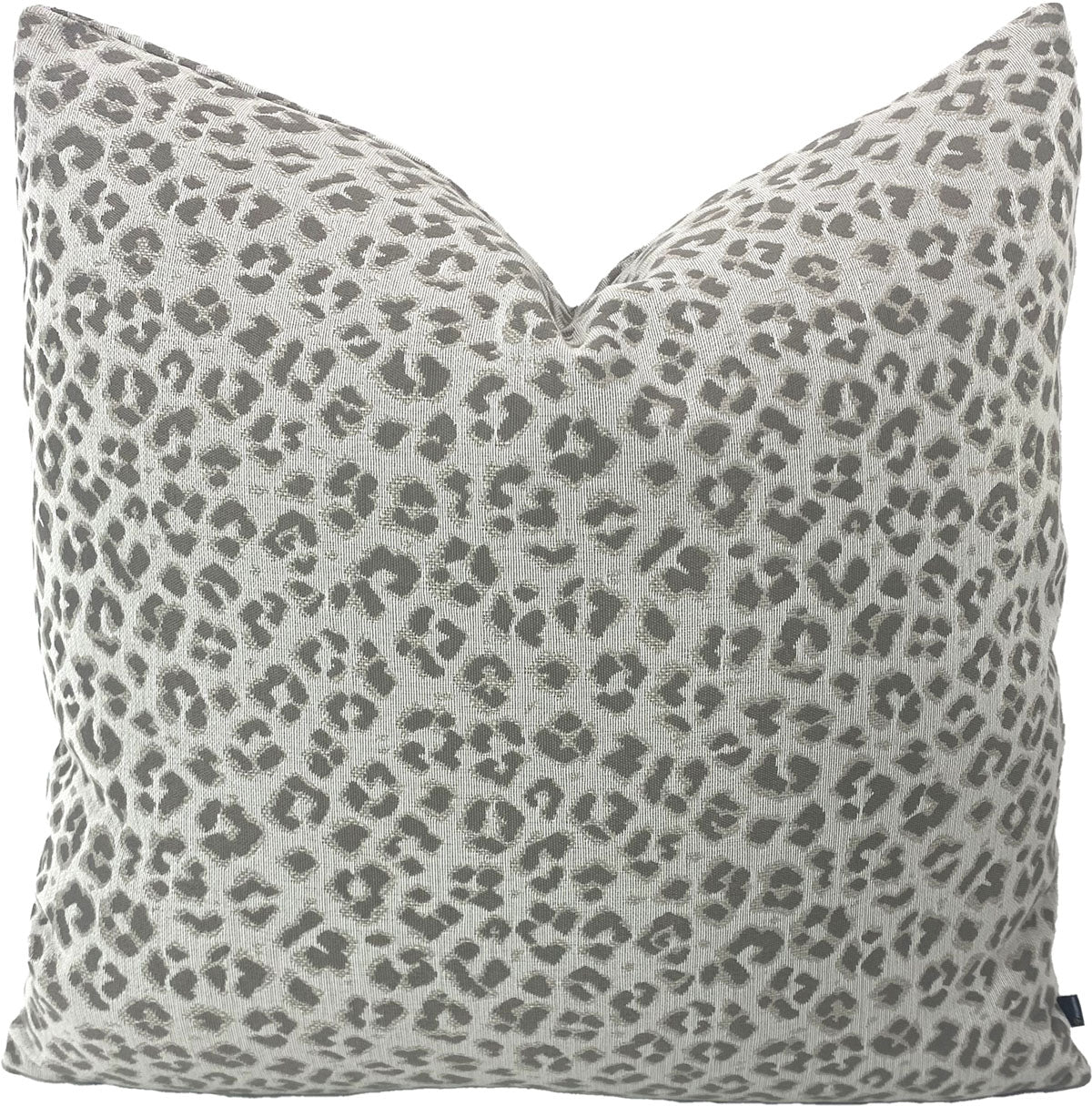 Designer Leopard Print Pillow in Taupe