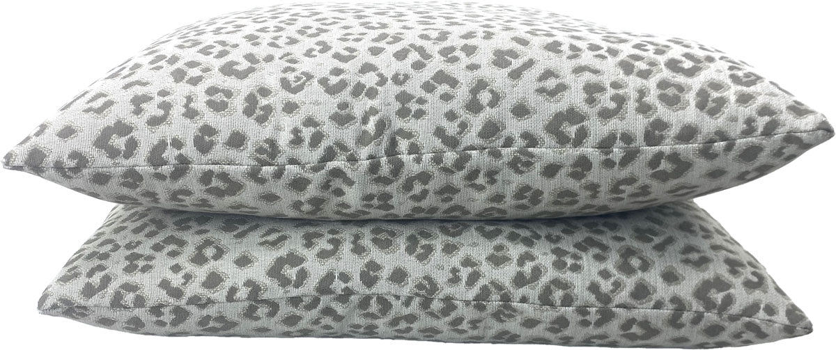 Designer Leopard Print Pillows in Taupe