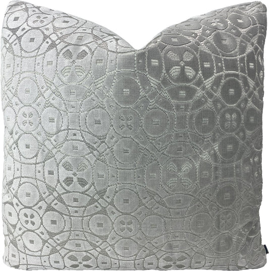 Schumacher Zodiac Throw Pillow in Platinum
