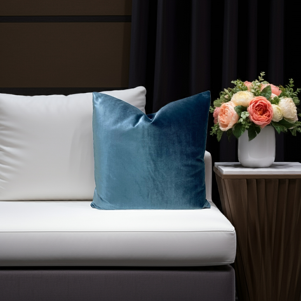 Jaclyn Smith Hollywood Velvet Throw Pillows in Admiral