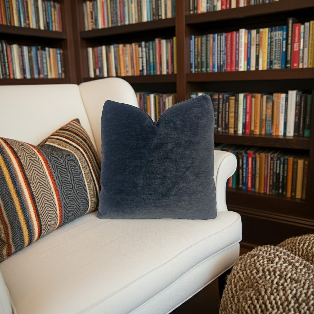 JB Martin Mohair Throw Pillows in Charcoal