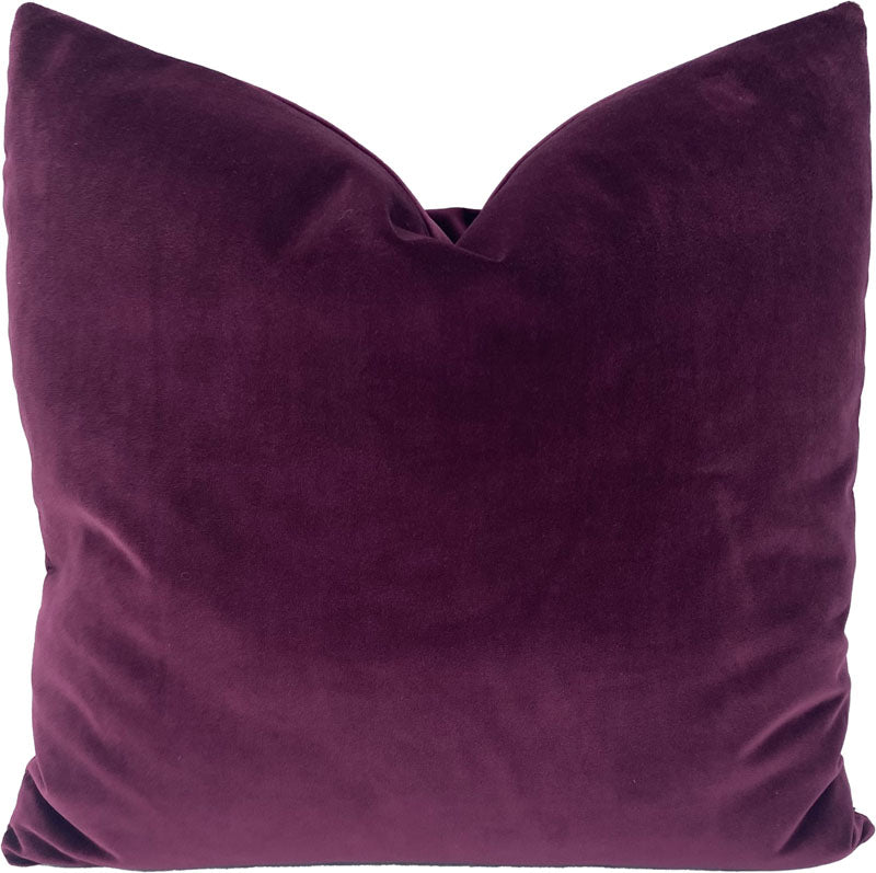 Raspberry velvet throw pillows