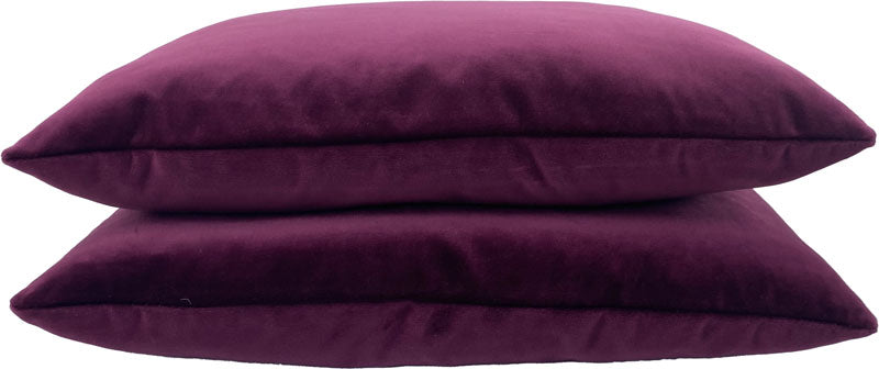 Raspberry velvet throw pillows