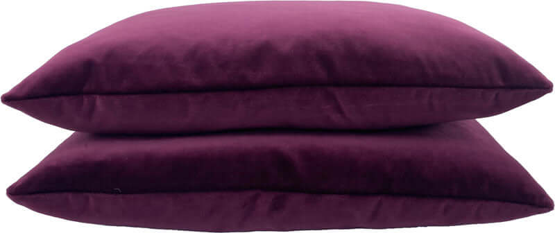 Raspberry velvet throw pillows