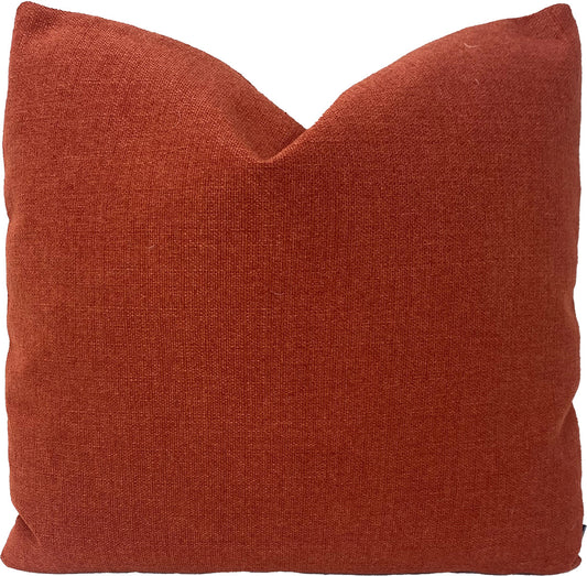 Designer Chenille Pillow in Brick