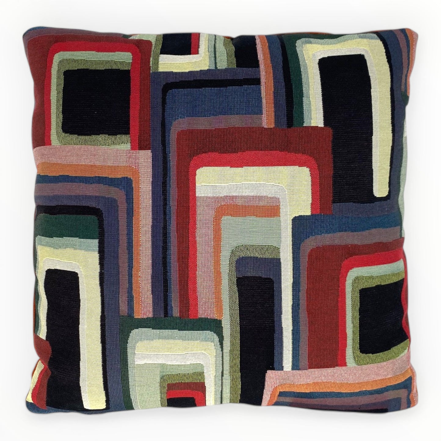 abstract designer accent pillow with colorful pattern
