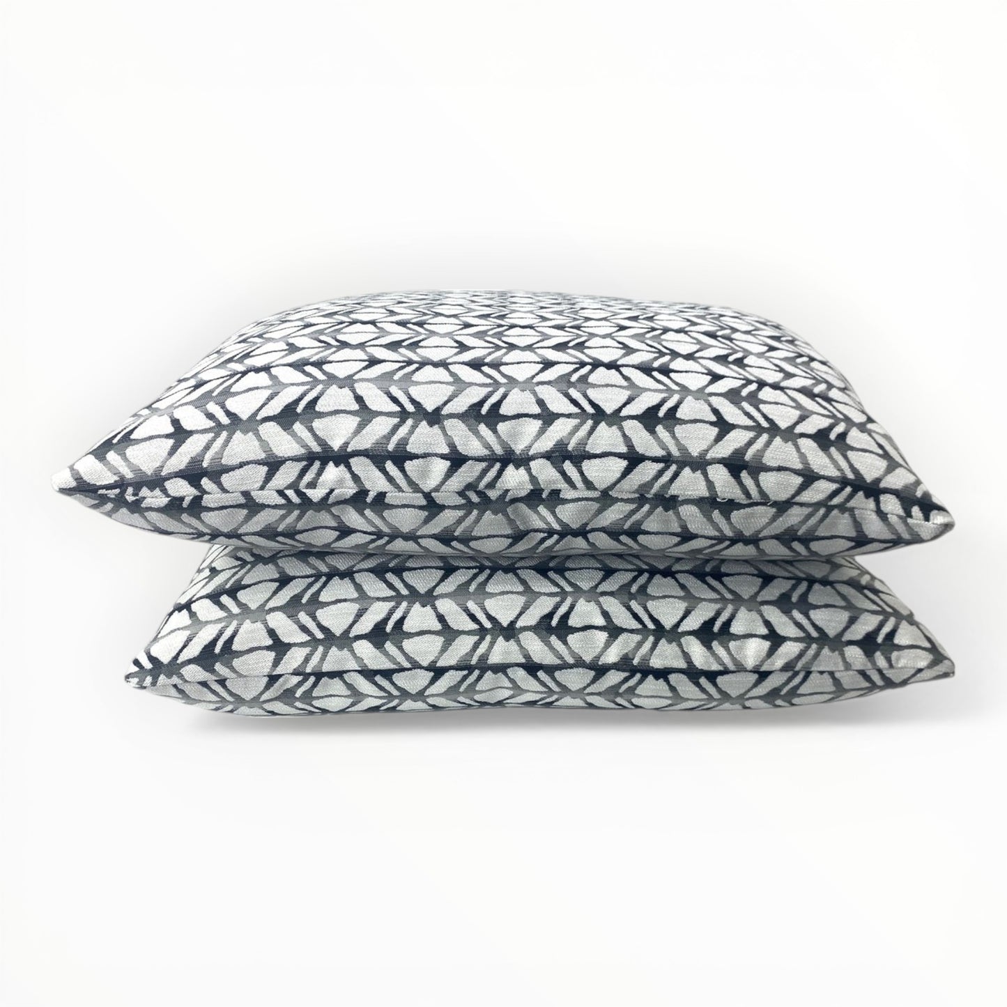 woven fabric detail showing geometric pattern in gray and black tones