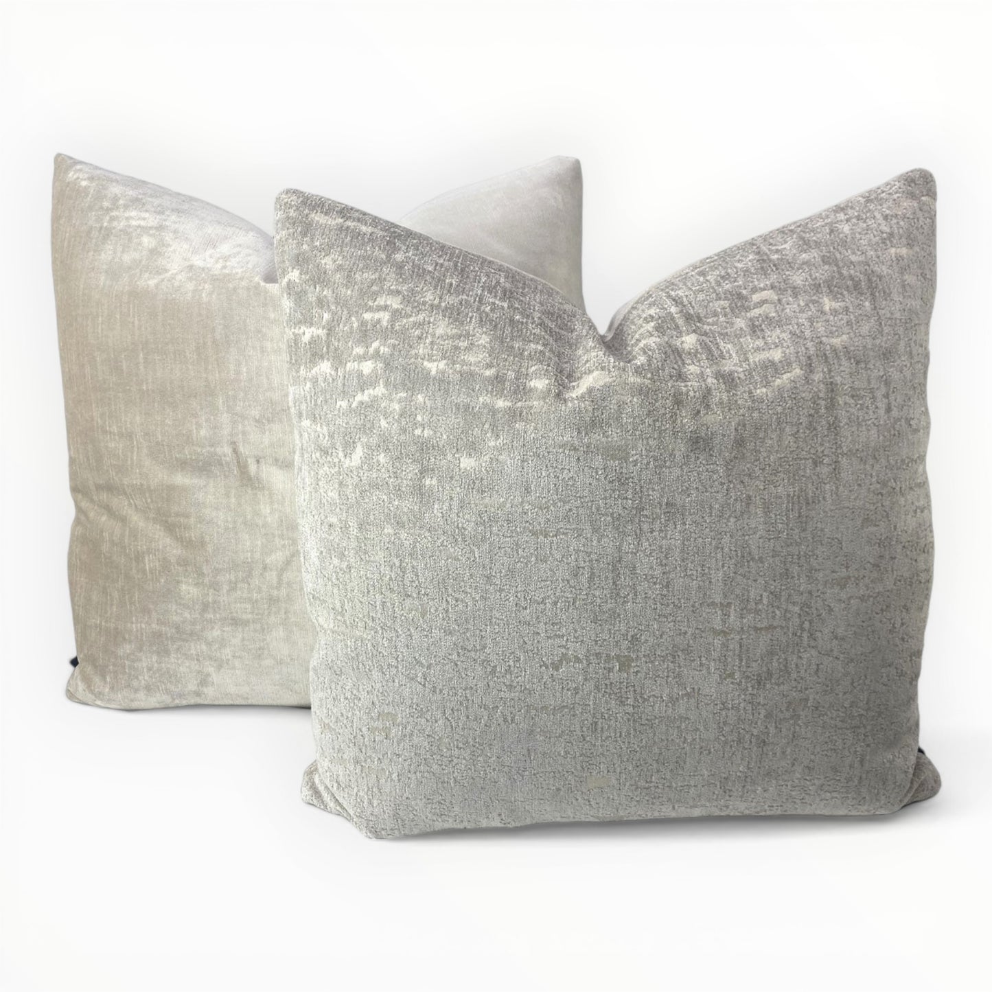 soft neutral velvet throw pillow cover with smooth texture and light sheen