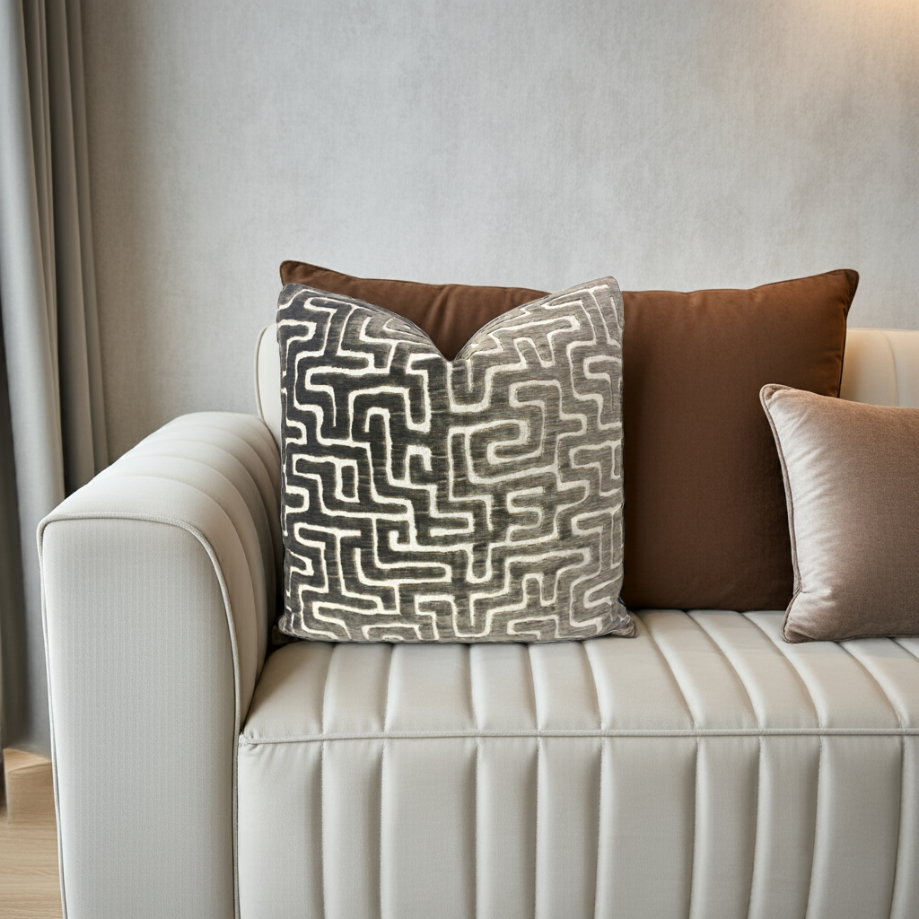 Fabricut Ebb & Flo Throw Pillows in Earth