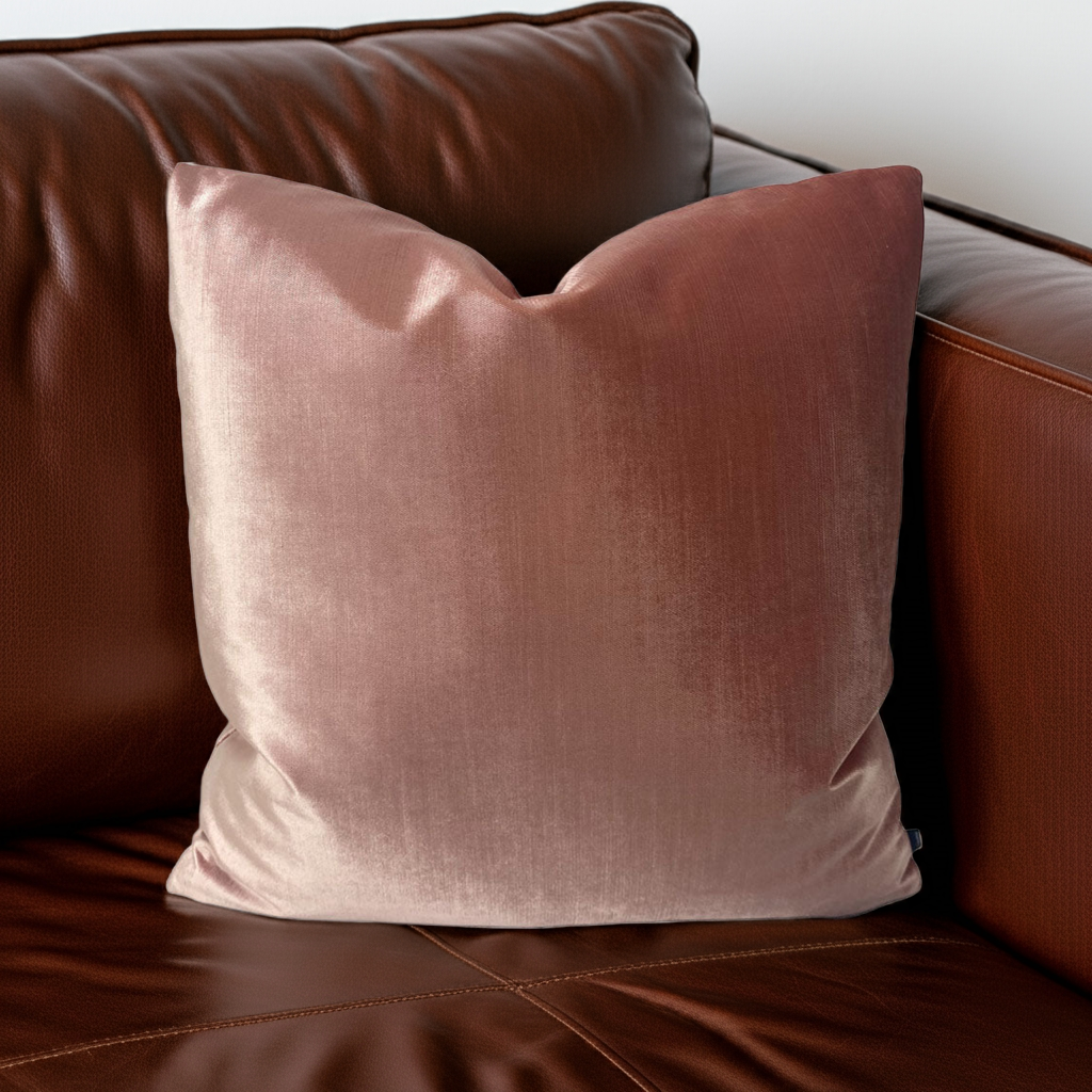 Apricot Velvet Throw Pillows