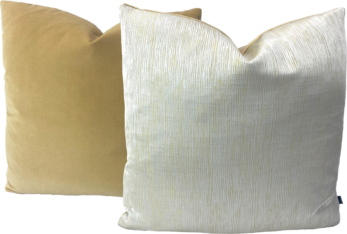 Designer Sateen in Shimmer & Gold Pillows