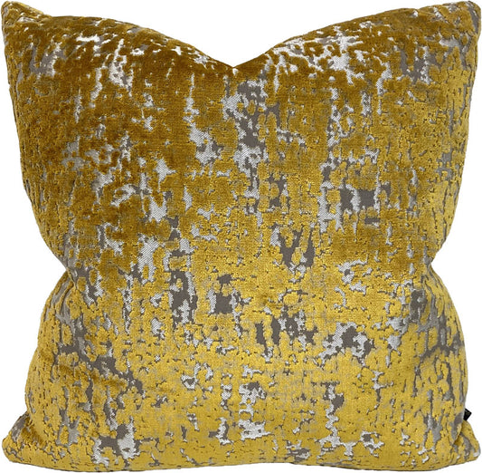gold cut velvet pillow