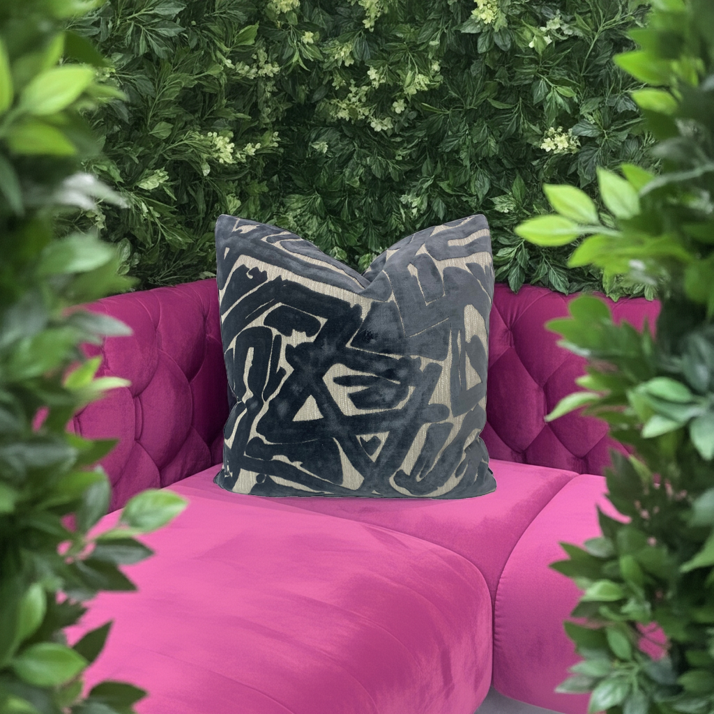 S.Harris Depiction Throw Pillows in Slate