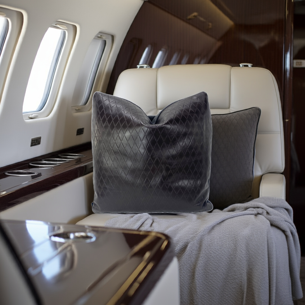 Moore & Giles Diamond-Etched Leather Throw Pillows