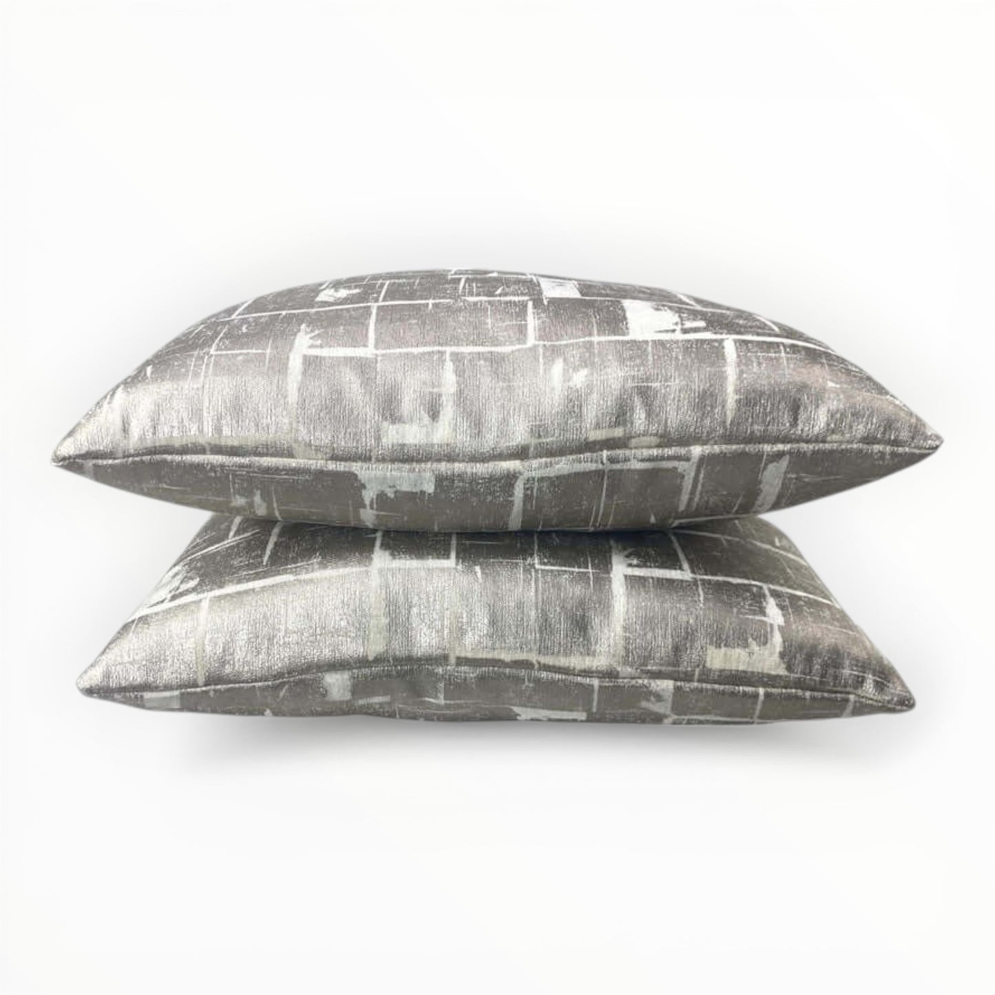 textured designer accent pillow with distressed geometric pattern