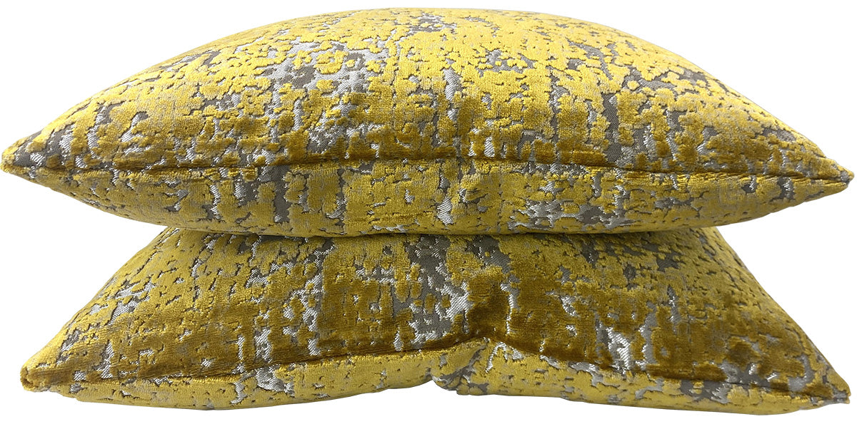 Designer Cut Velvet Pillows in Gold