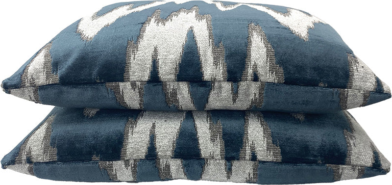 Zealand Bluesteel Cut Velvet Pillows