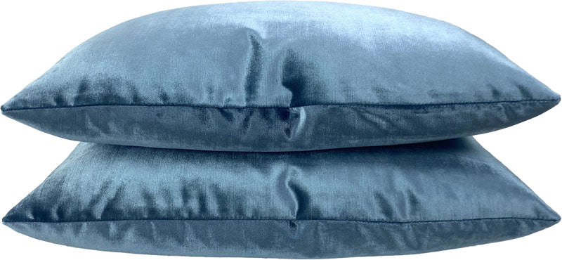 Designer Blue Velvet Pillows
