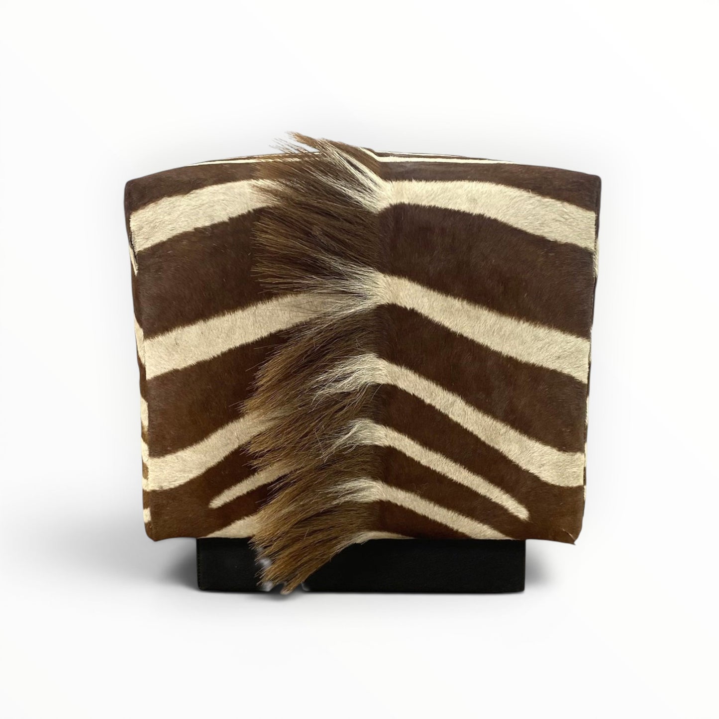 Vintage Zebra Hide Cube Ottoman