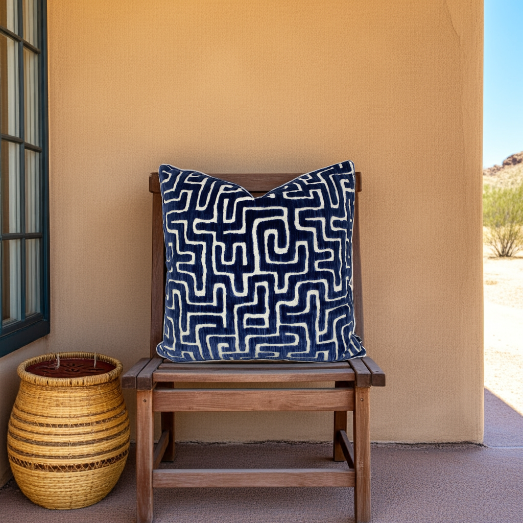 Fabricut Ebb & Flo Throw Pillows in Indigo
