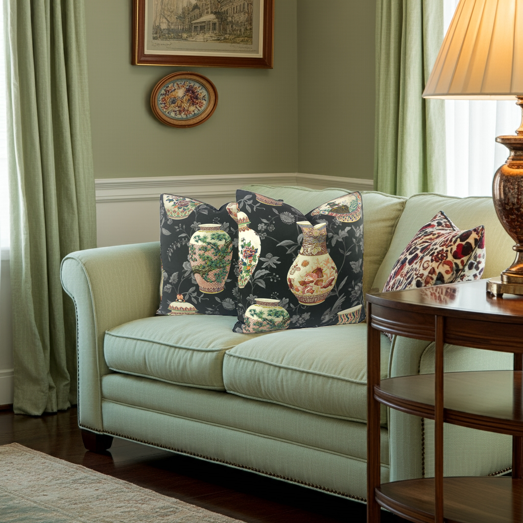 P/Kaufmann Imperial Garden Throw Pillows in Chestnut