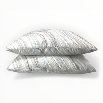 abstract mineral pattern throw pillow in soft gray and neutral tones