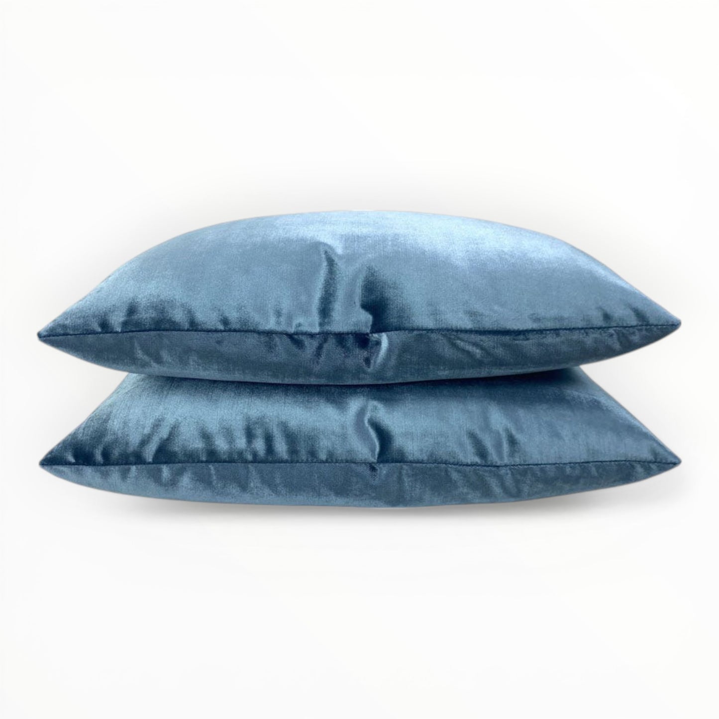 blue velvet fabric detail showing plush texture and subtle sheen