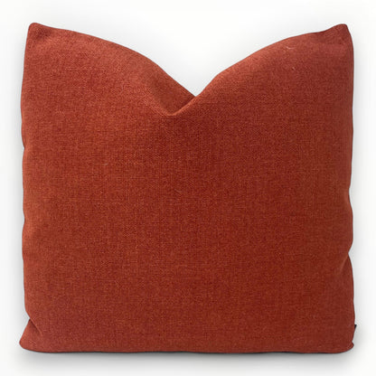 brick chenille throw pillow cover with soft textured fabric