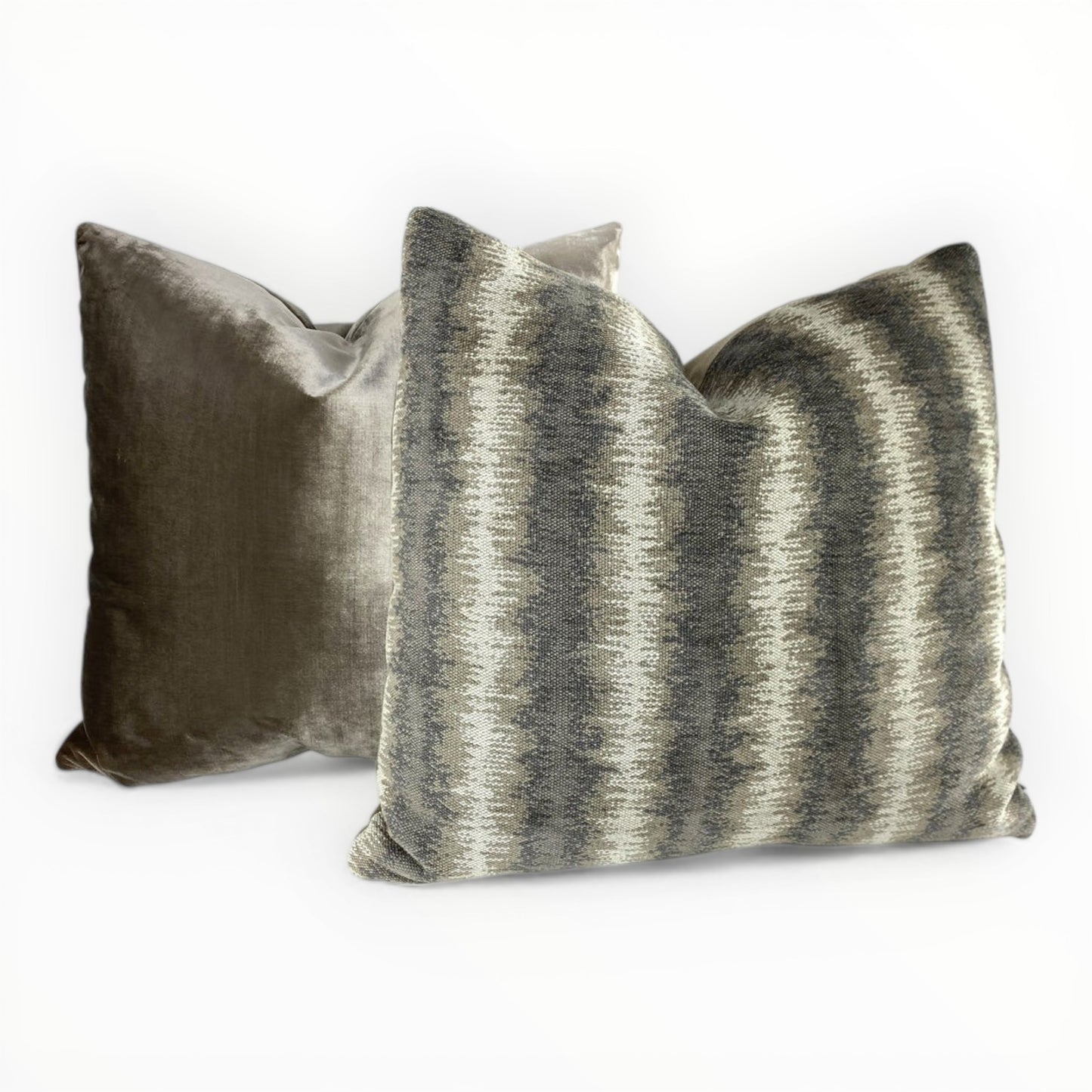 Kravet Couture Canyon Land pairs well with Decortex Glamour velvet in Latte