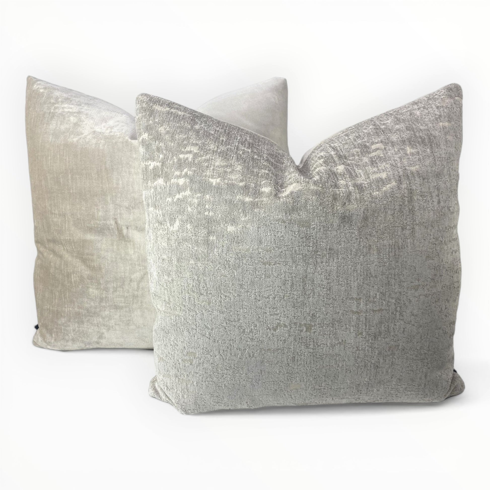 soft neutral velvet throw pillow cover with smooth texture and light sheen