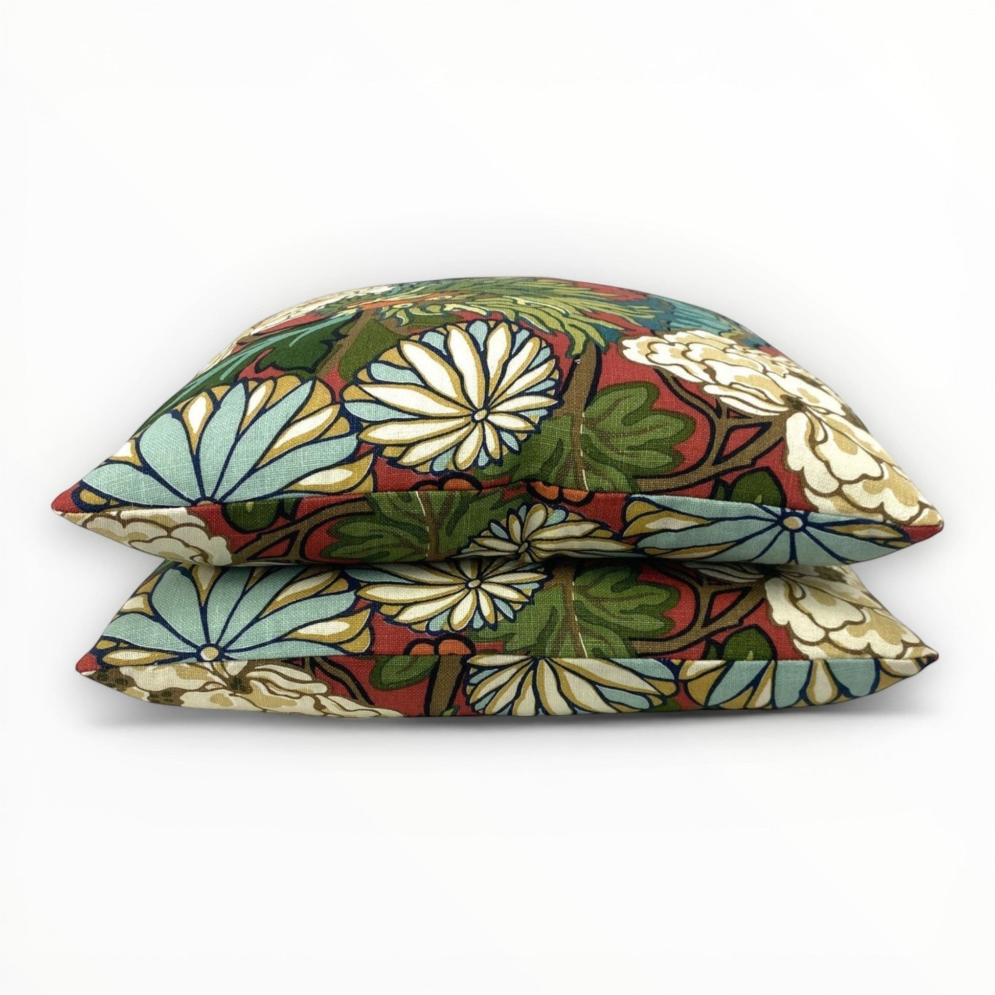 chinoiserie dragon pillow with floral and ornamental design