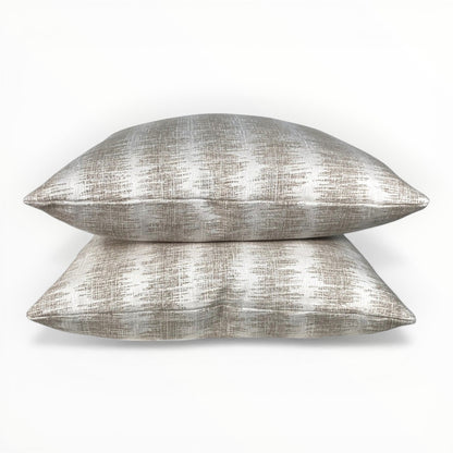 designer ikat chenille accent pillow in light neutral tones