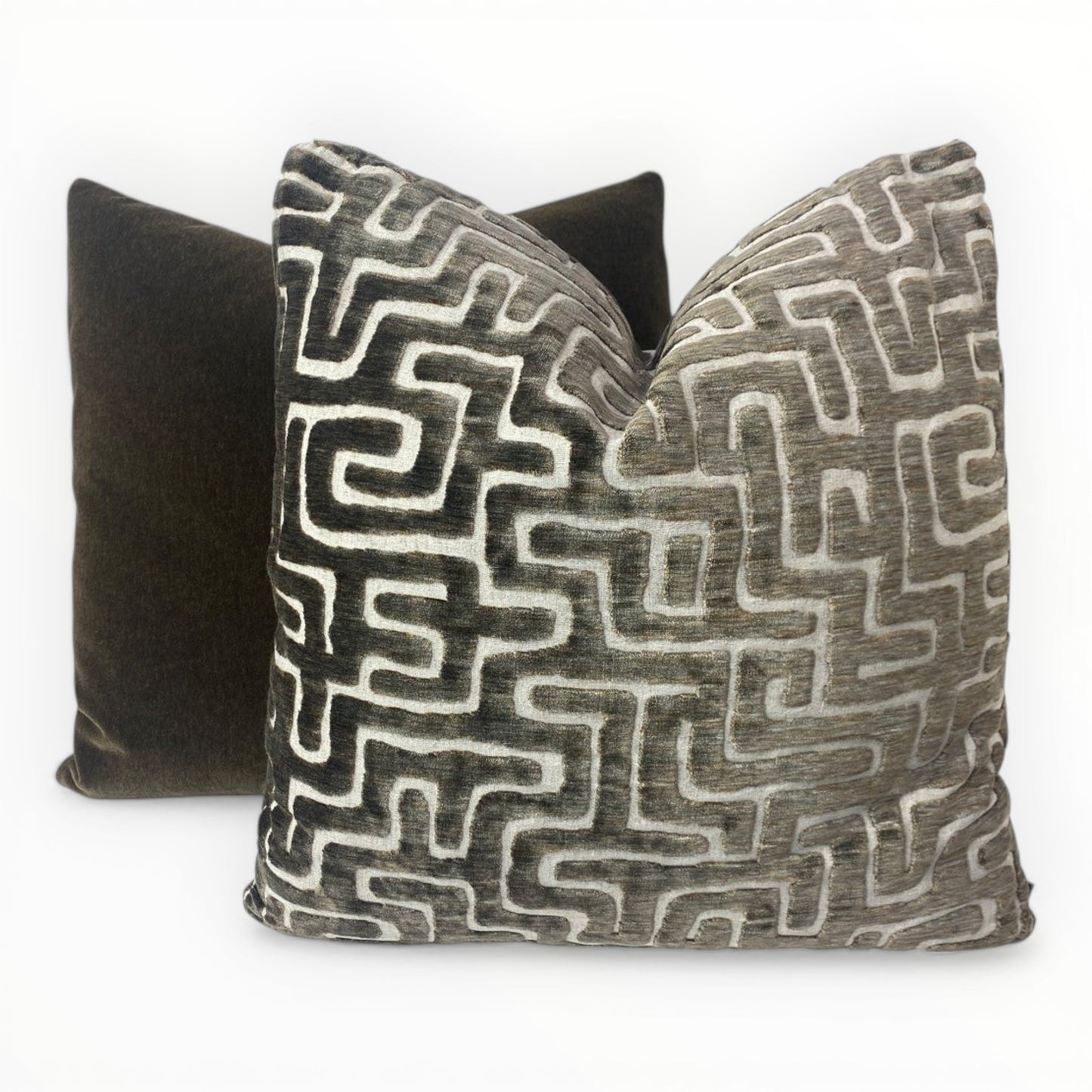 Ebb & Flo pairs well with Mohair pillows in Java