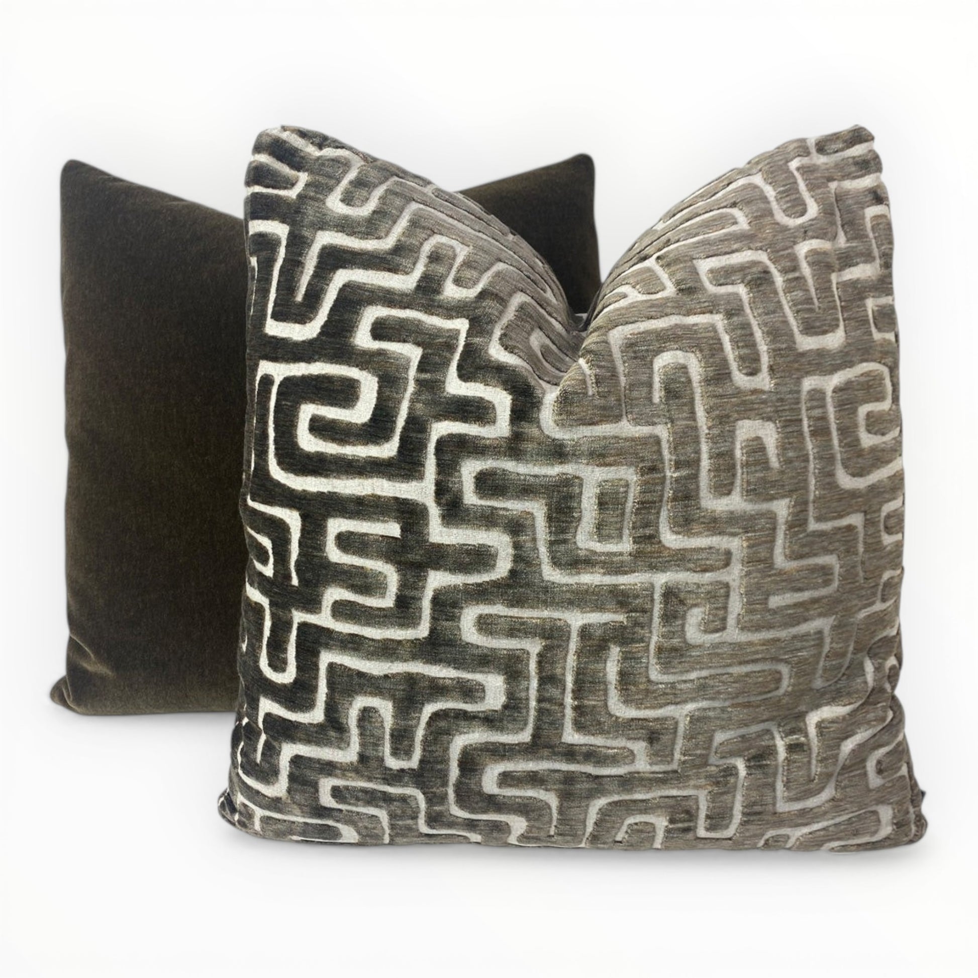 Ebb & Flo pairs well with Mohair pillows in Java