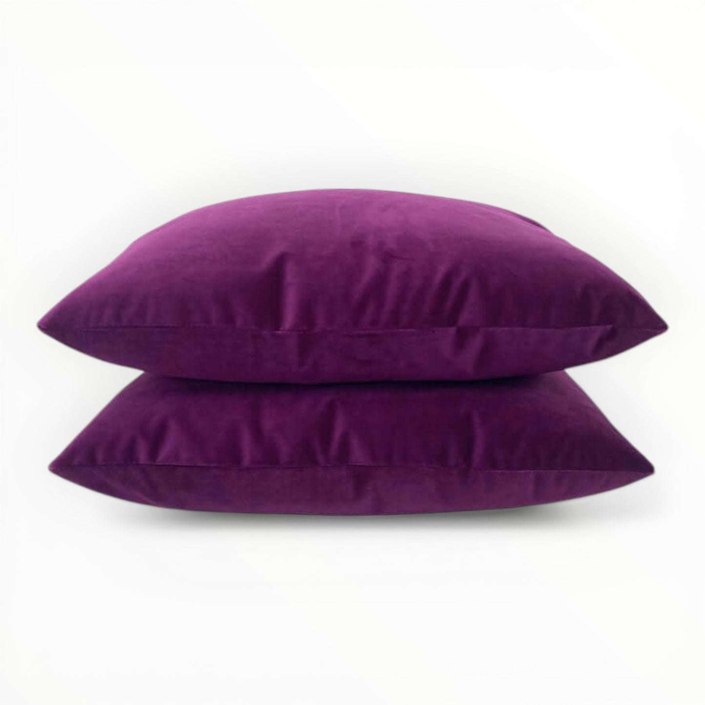 eggplant velvet accent pillow with rich color and soft sheen
