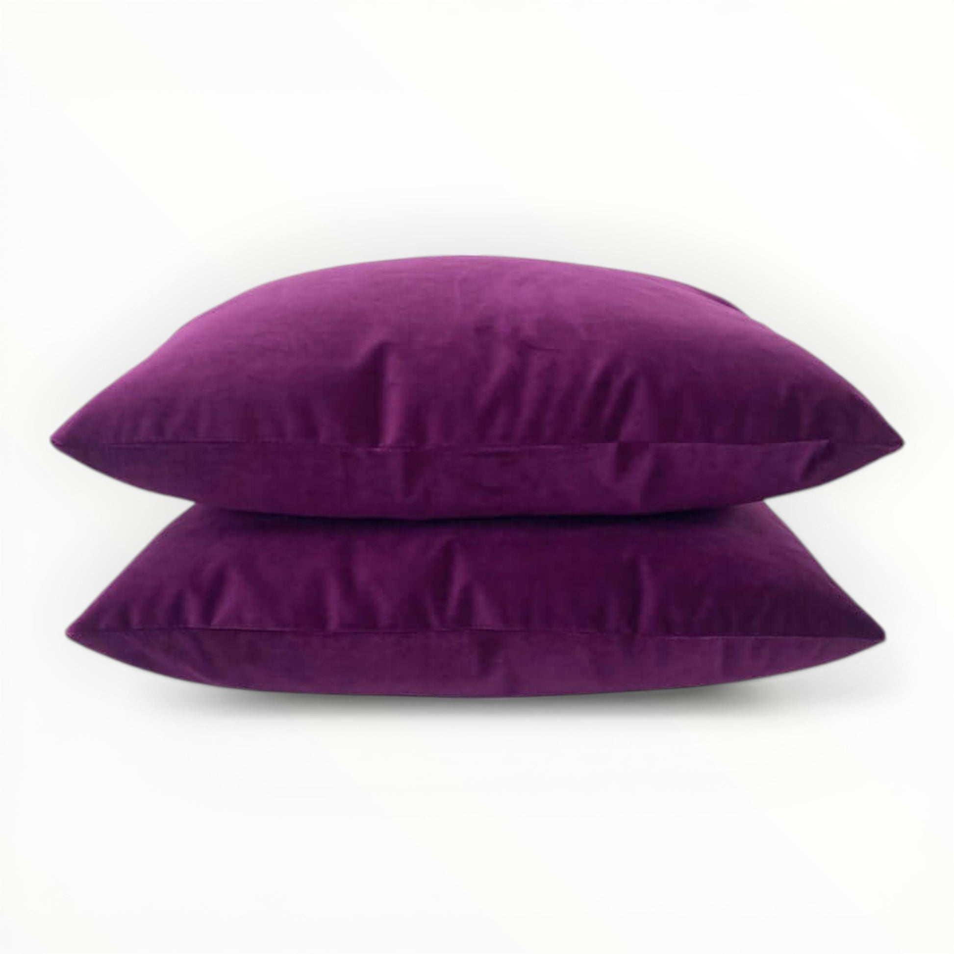eggplant velvet accent pillow with rich color and soft sheen