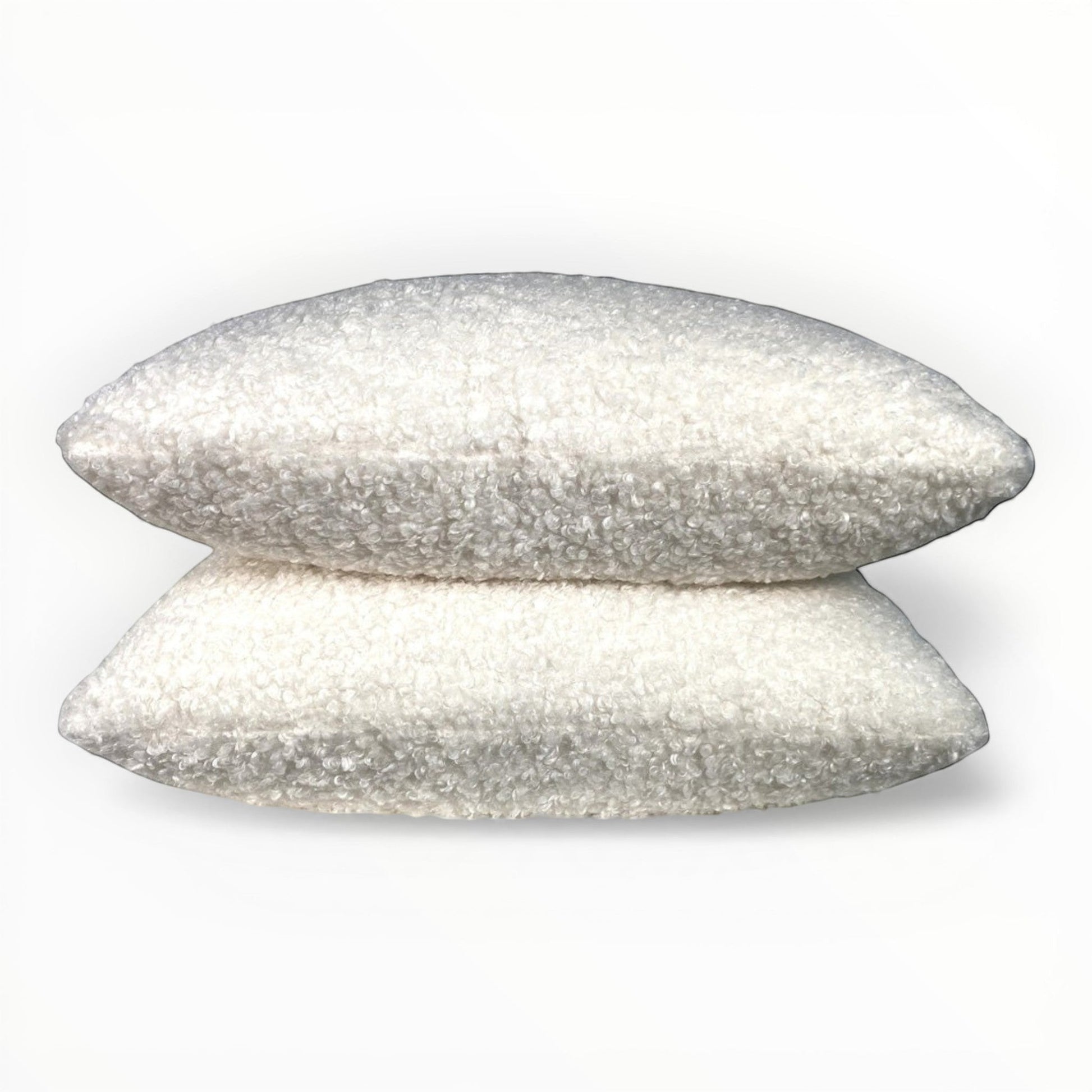 faux shearling boucle accent pillow in soft white