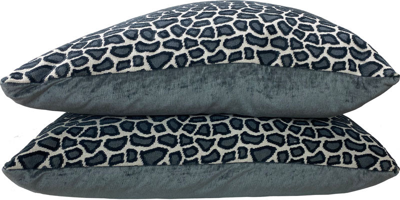 Designer Animal Print Pillows in Deep Grays