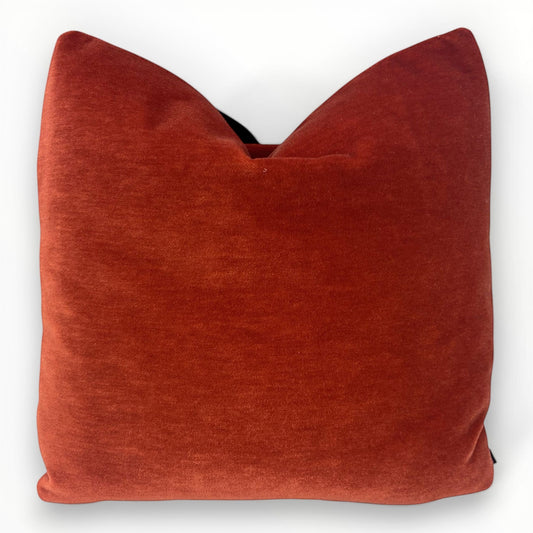 jb martin nevada mohair velvet throw pillow cover in red pepper