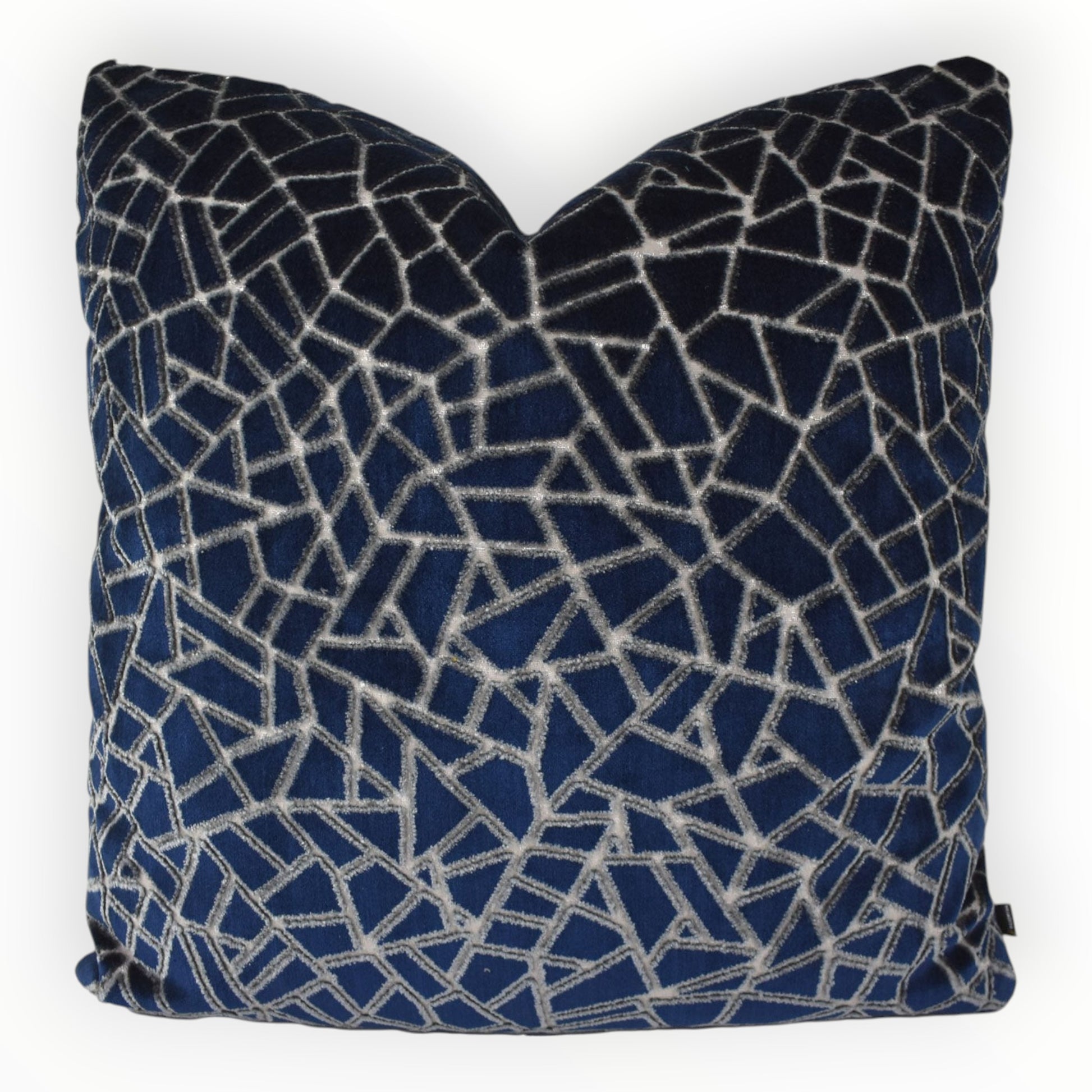 jf fabrics contest navy velvet throw pillow cover on sofa