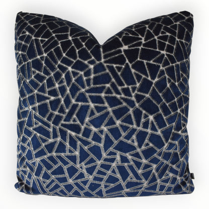 jf fabrics contest navy velvet throw pillow cover on sofa