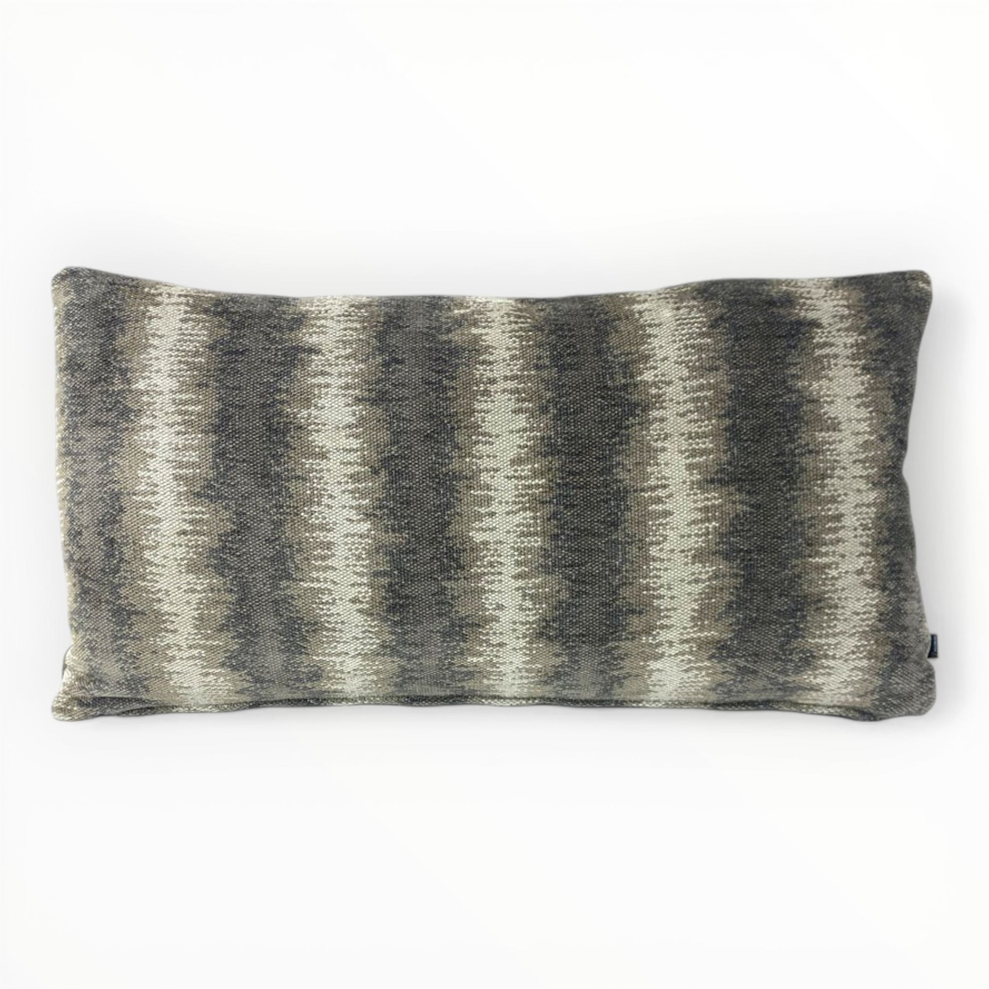 kravet couture canyon land iron throw pillow cover on neutral sofa