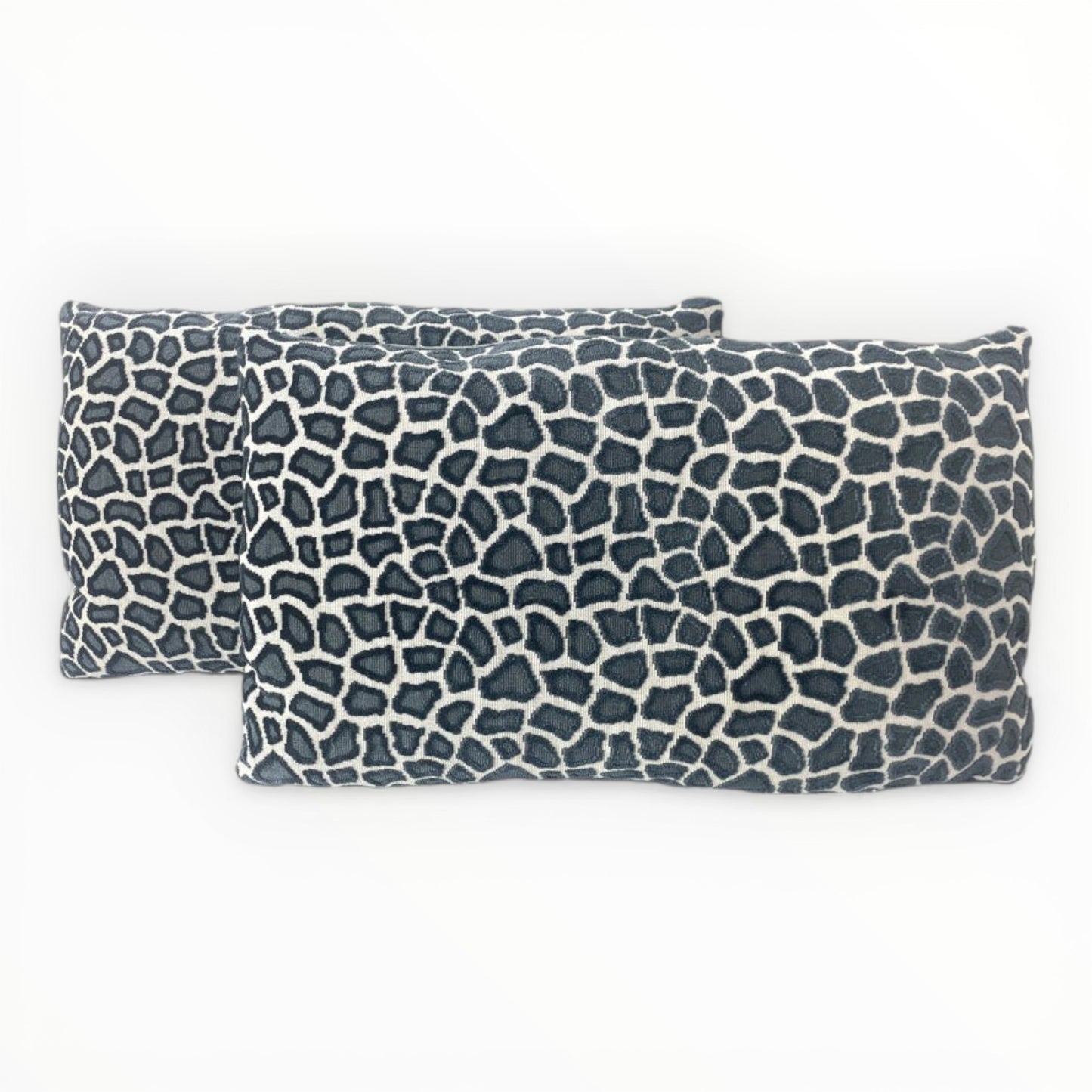 neutral leopard print pillow in slate blues