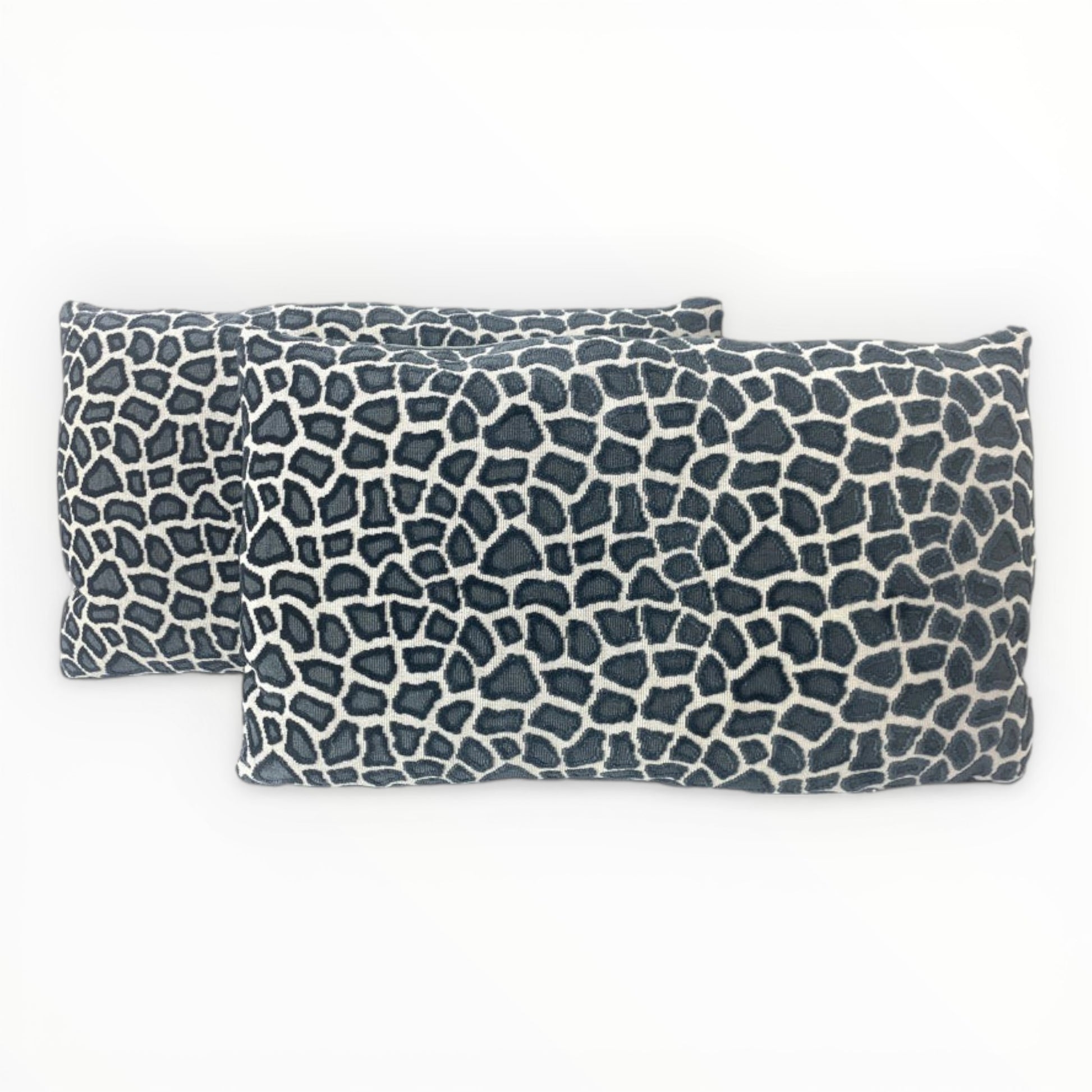 neutral leopard print pillow in slate blues