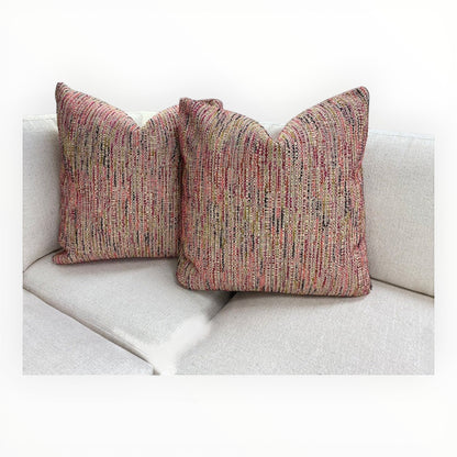 textured tweed throw pillow with couture-inspired woven pattern