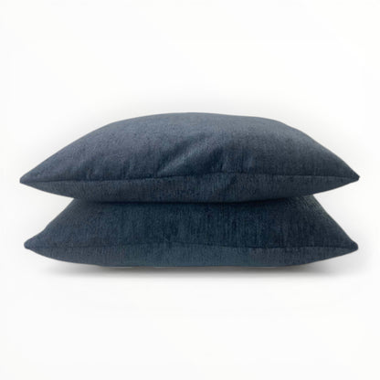 plush fabric detail showing deep pile texture in midnight blue