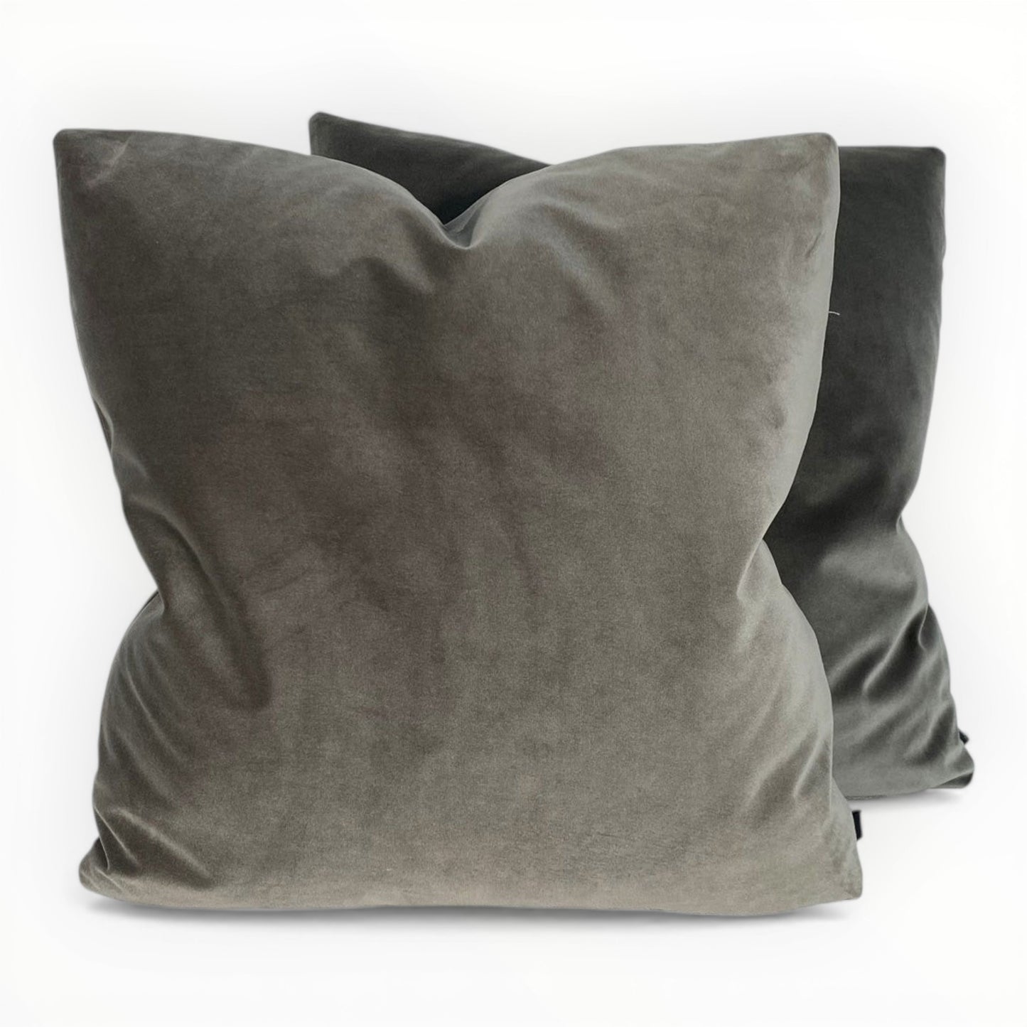 modern interior styled with pewter velvet pillow
